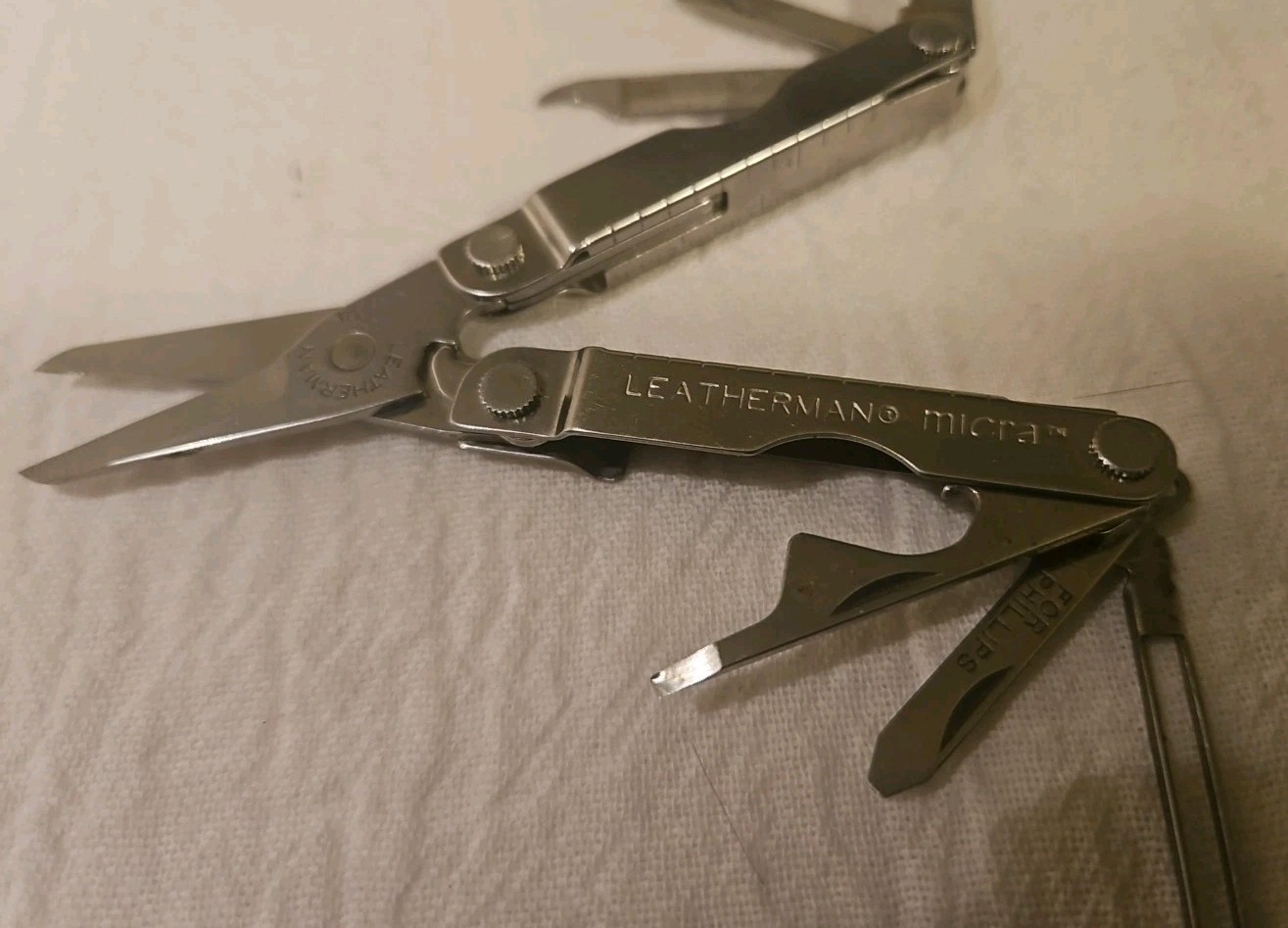 Leatherman Micra Multi-Tool Stainless Steel Spring Action Scissors Keychain