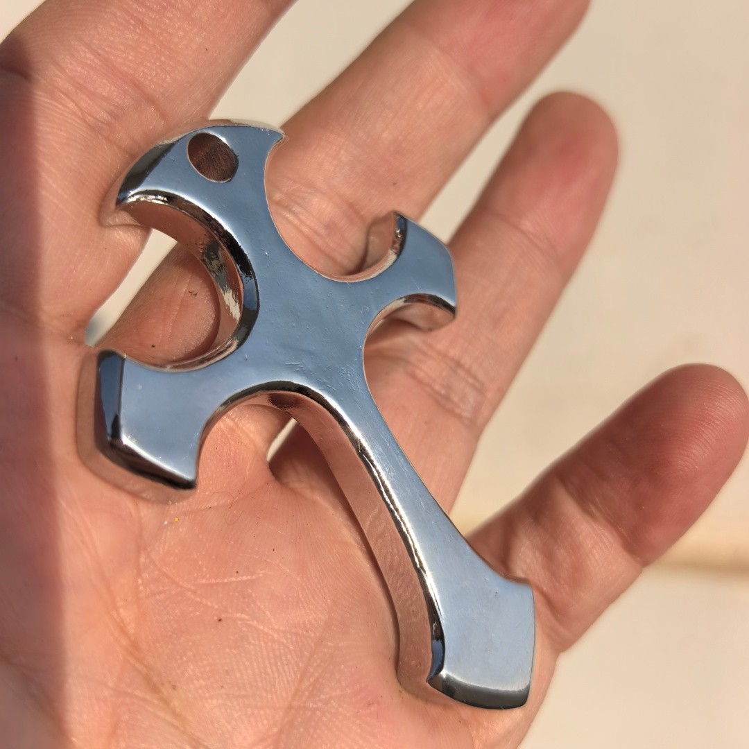 Brass Solid Cross Pendant EDC Tool – Electroplated surface – can be polished