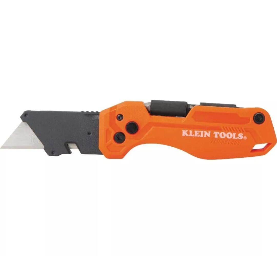 Klein Tools Folding Utility Knife with Driver Lock Blade Pocket Tool Orange