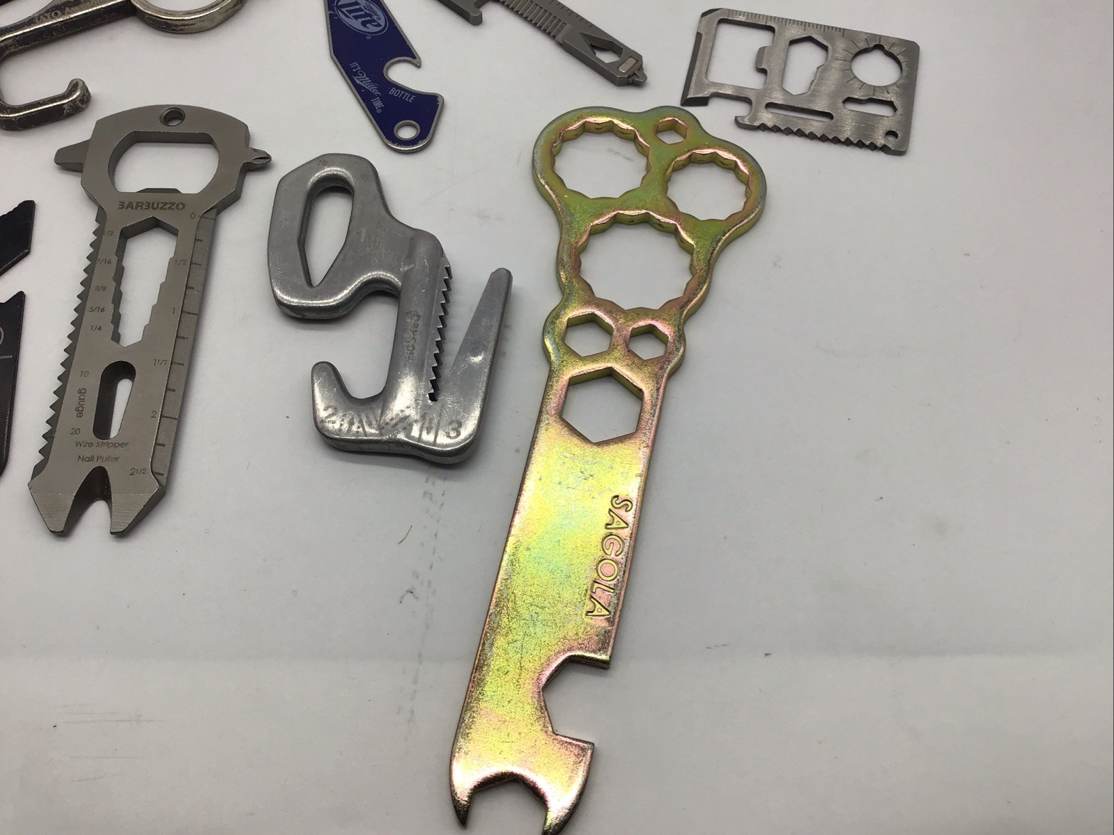 Multitool All-In-One Wrench Knife Saw Screwdriver Bottle Opener Pry Bar EDC Lot