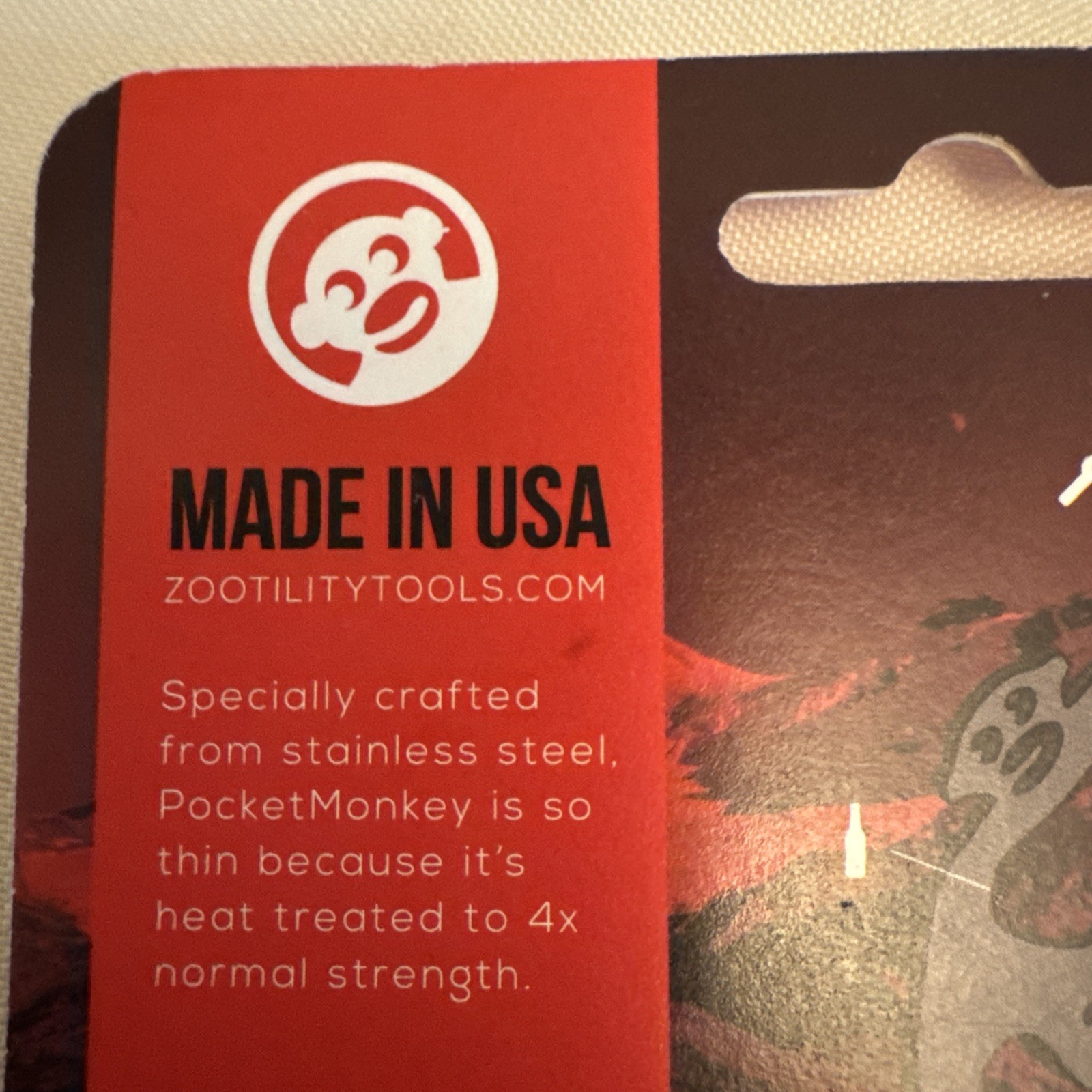 2014 Zootility Pocket Monkey Flat Multitool 3.25″ x 2″ Stainless Steel USA