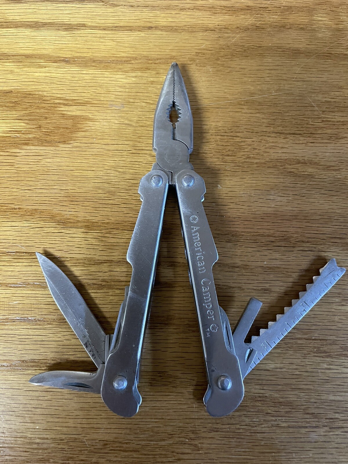 AMERICAN CAMPER BRAND STAINLESS STEEL MULTI TOOL PLIERS KNIFE SCREW DRIVER COMBO