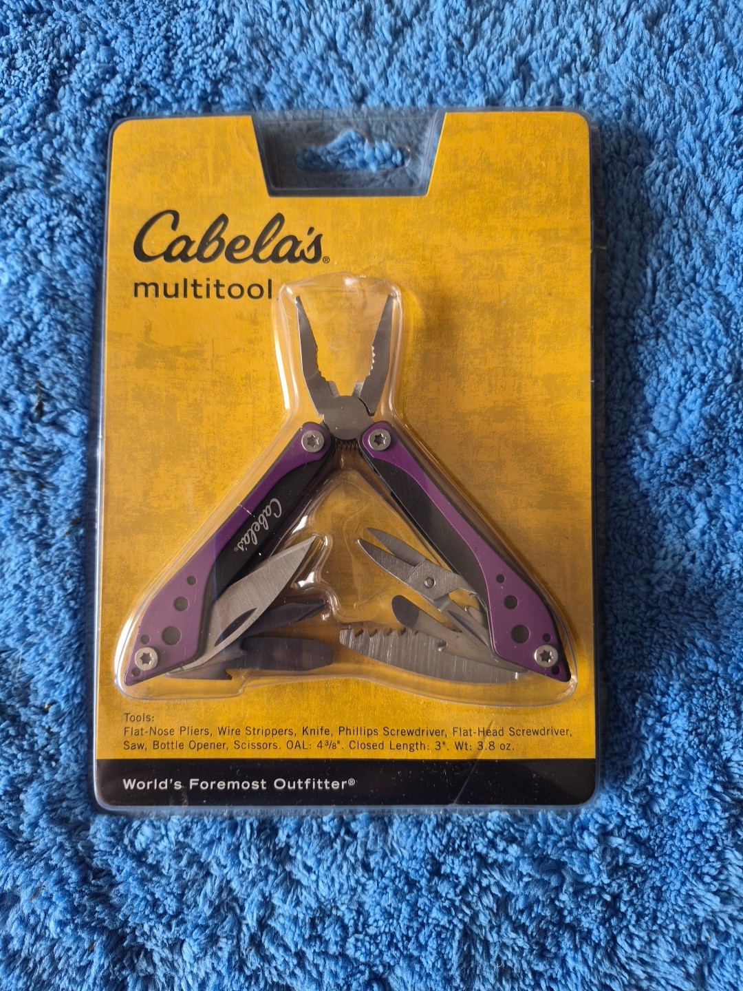 Cabela’s / Multi-Tool / Purple / 3” Closed / 3.875” Overall / 3.8 Oz