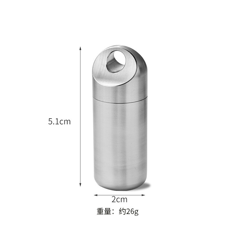 Titanium Pill Holder Case Organizer Container Waterproof Portable Keychain EDC