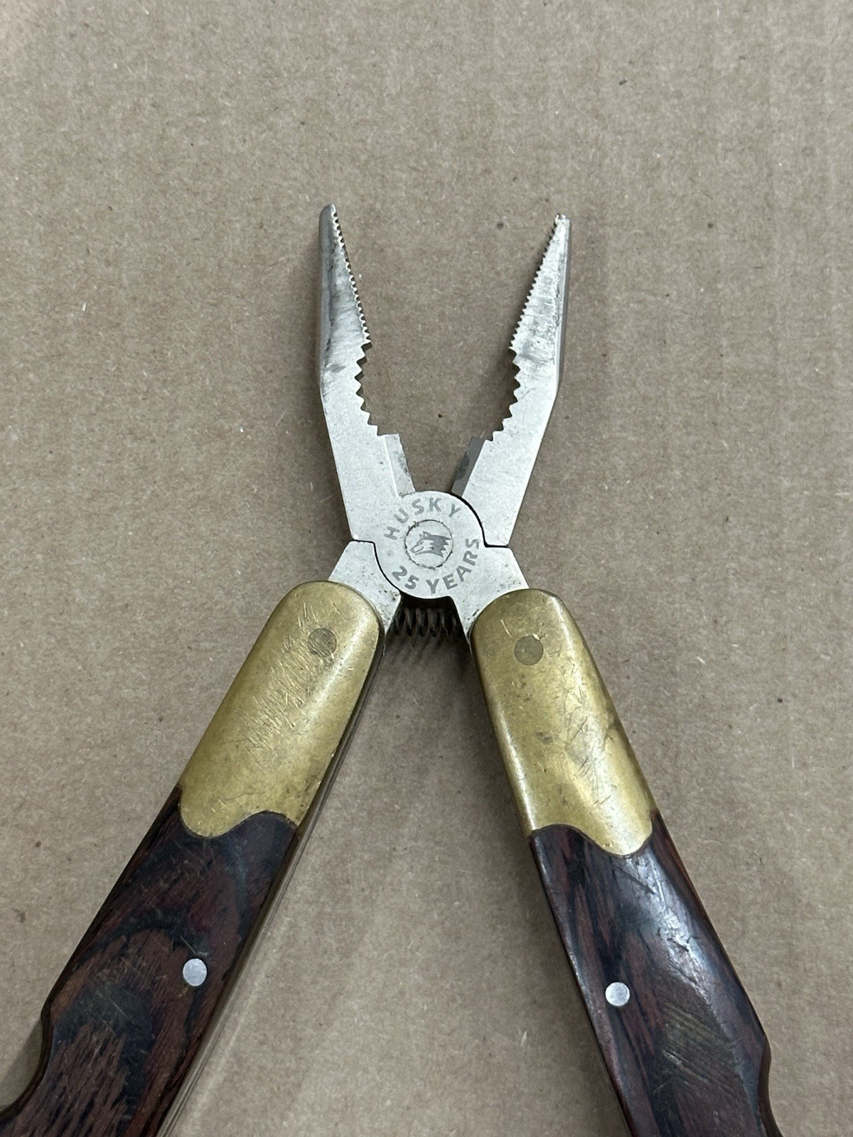 HUSKY 25 Years 25th Anniversary Limited Edition Multi-Tool Brass Wood vintage