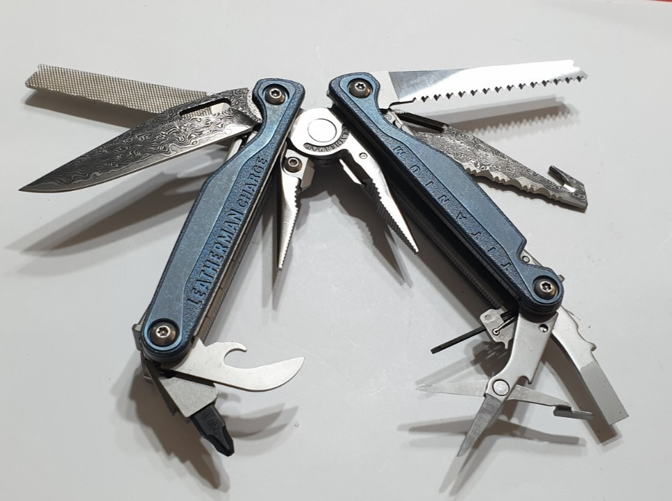 🔥🔥🔥 Leatherman Charge TTI Titanium Damascus Blades NotUsed Very Rare