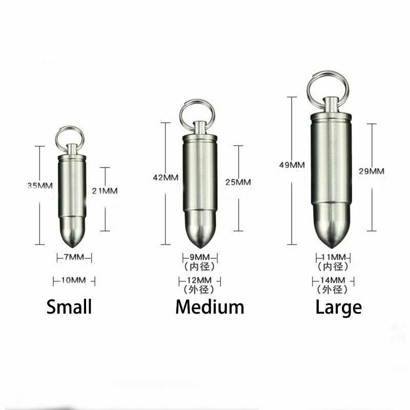 EDC Titanium Waterproof Sealed Box Portable Medicine Bottle Key Pendant Tank