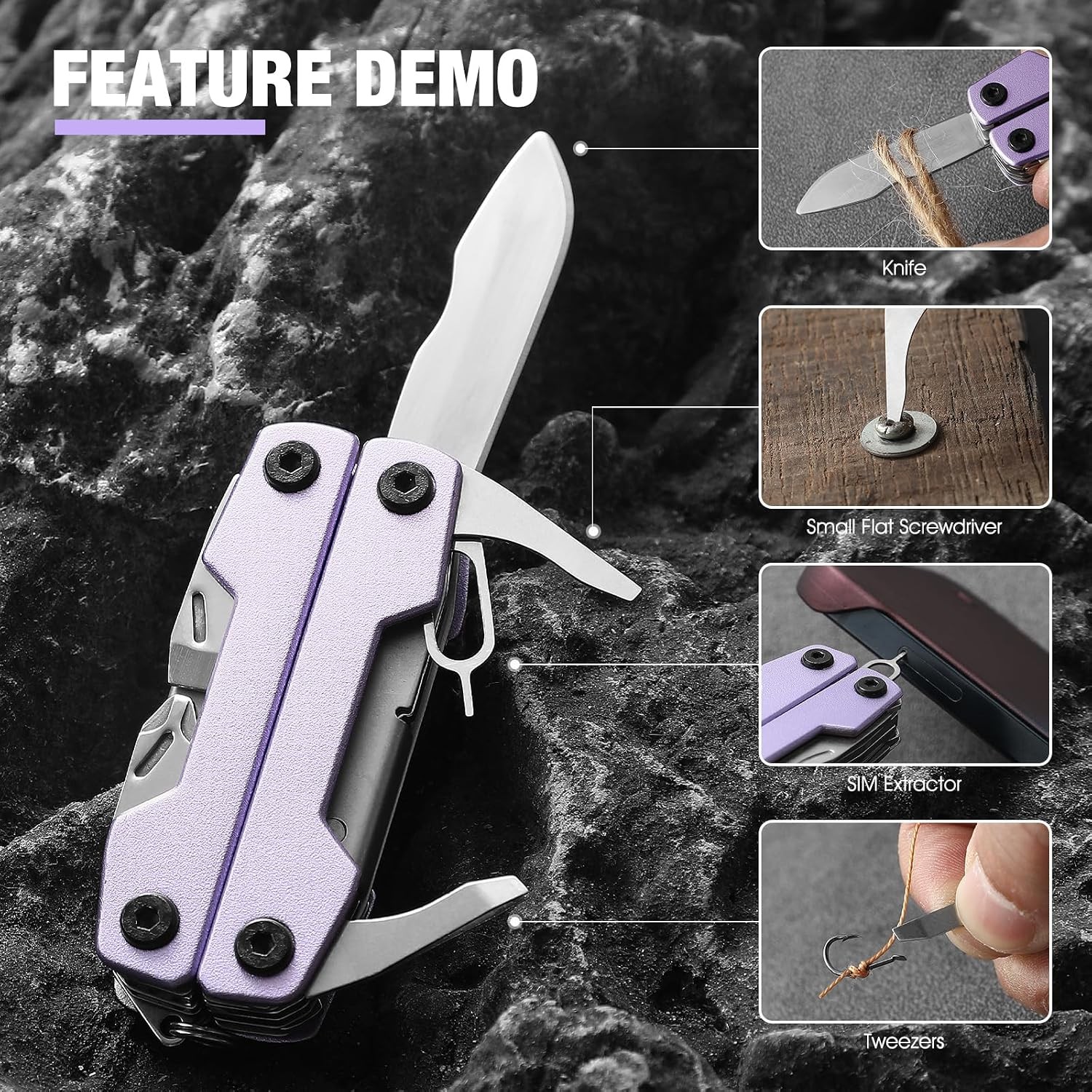 Multitool with Pocket Knife,Gifts for Men and Women, 11-in-1 Mini EDC