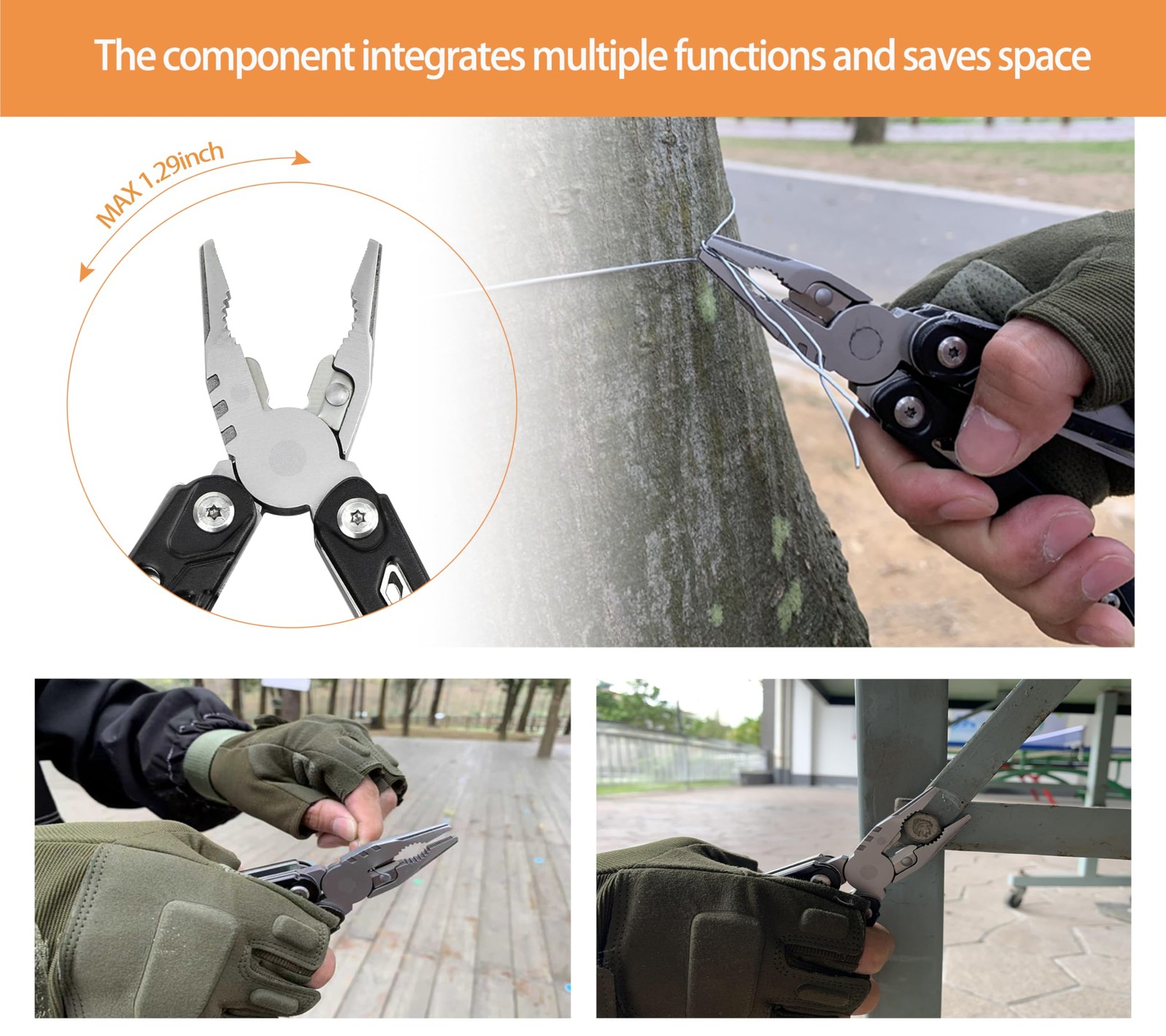 14-in-1 Adjustable Wrench Multitool EDC, Compact Multi Tool with Pliers, Knif…