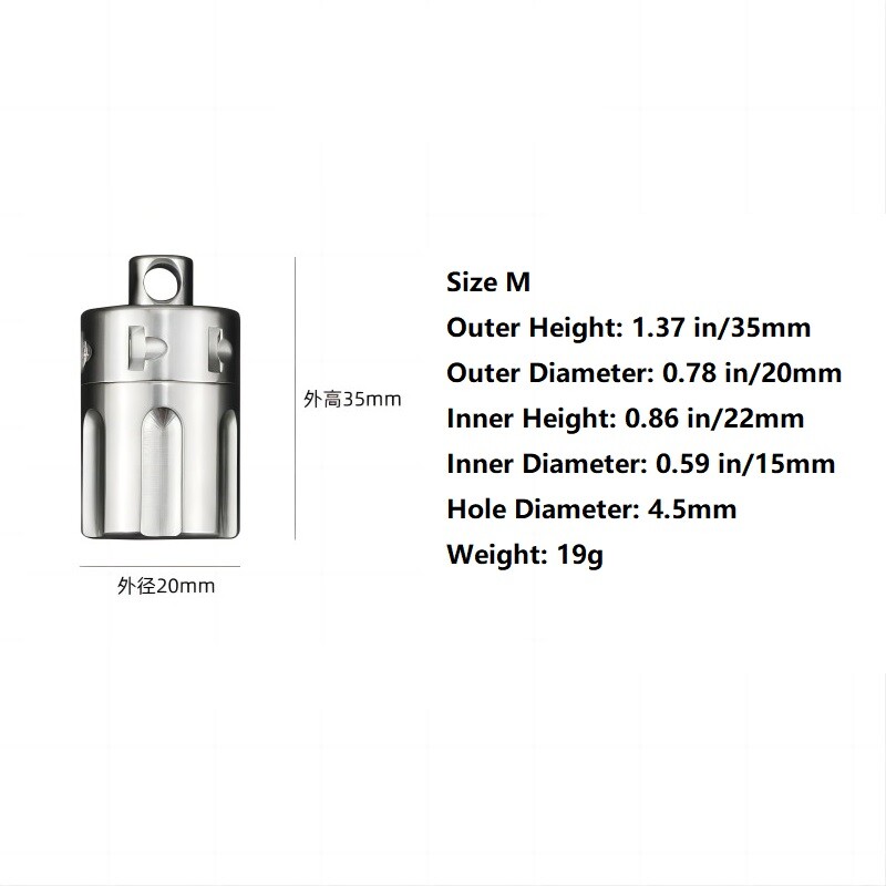Titanium Waterproof Pill Case Holder Container Organizer EDC Keychain Pendant