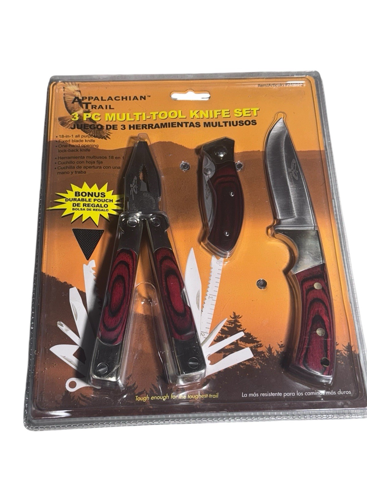 Appalachian Trail, 3-pc Multi-Purpose Tool Knife Set, Model #240812