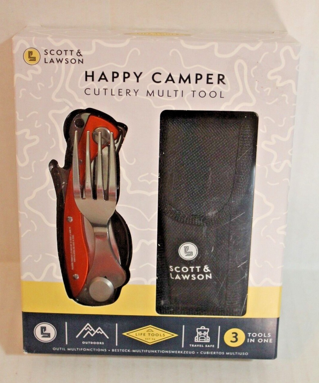 Scott & Lawson Happy Camper Cutlery Multi Tool Outdoors Camping Eating Utensil