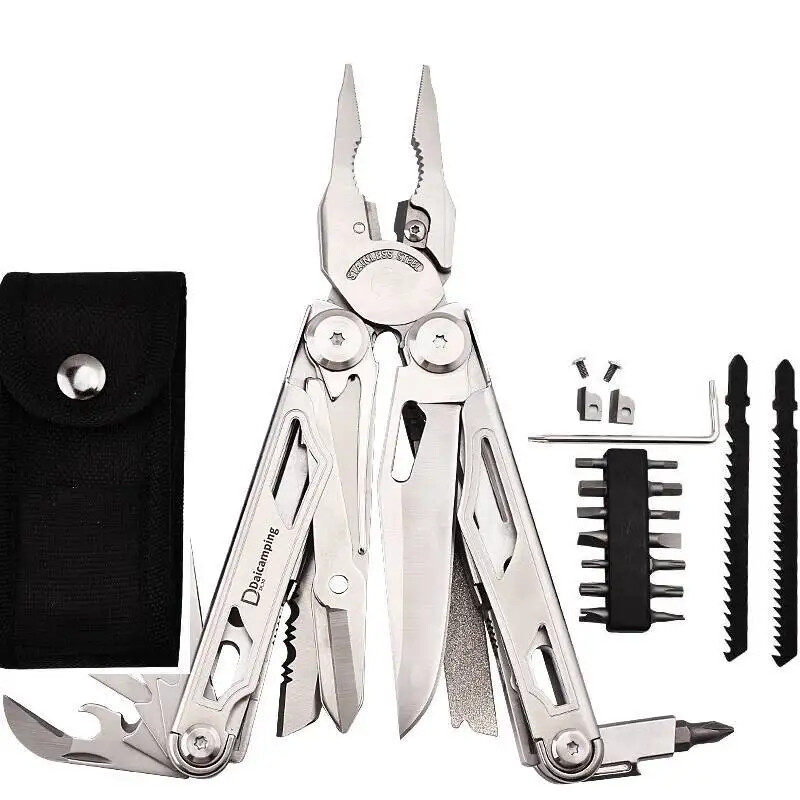 Daicamping DL30 Multi Tool Folding Pocket Knife Sheath Scissors Screw Pliers Can