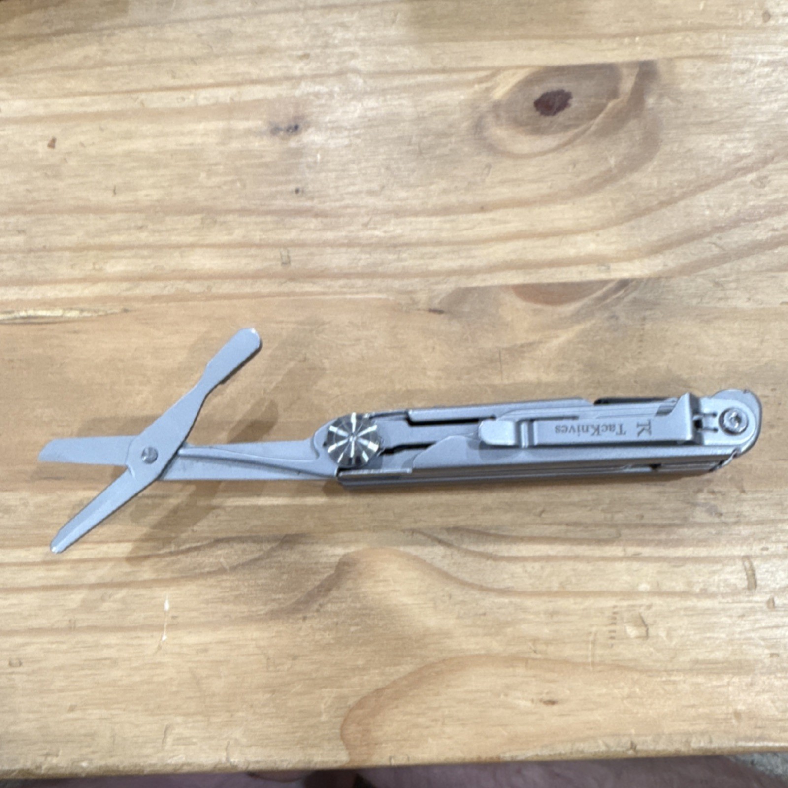 TacKnives Silver Stainless Steel Multi-Tool Knife, Scissors, Saw, Bottle Opener