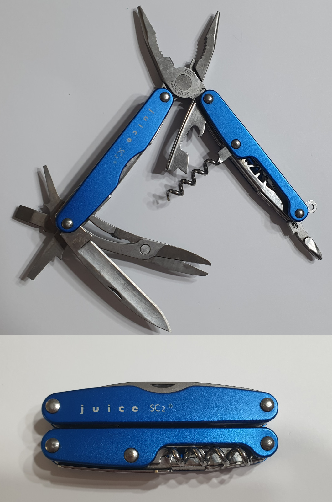 🔥 Leatherman Multi Tool Juice SC2 Blue Retired Walmart Rare Nice Condition