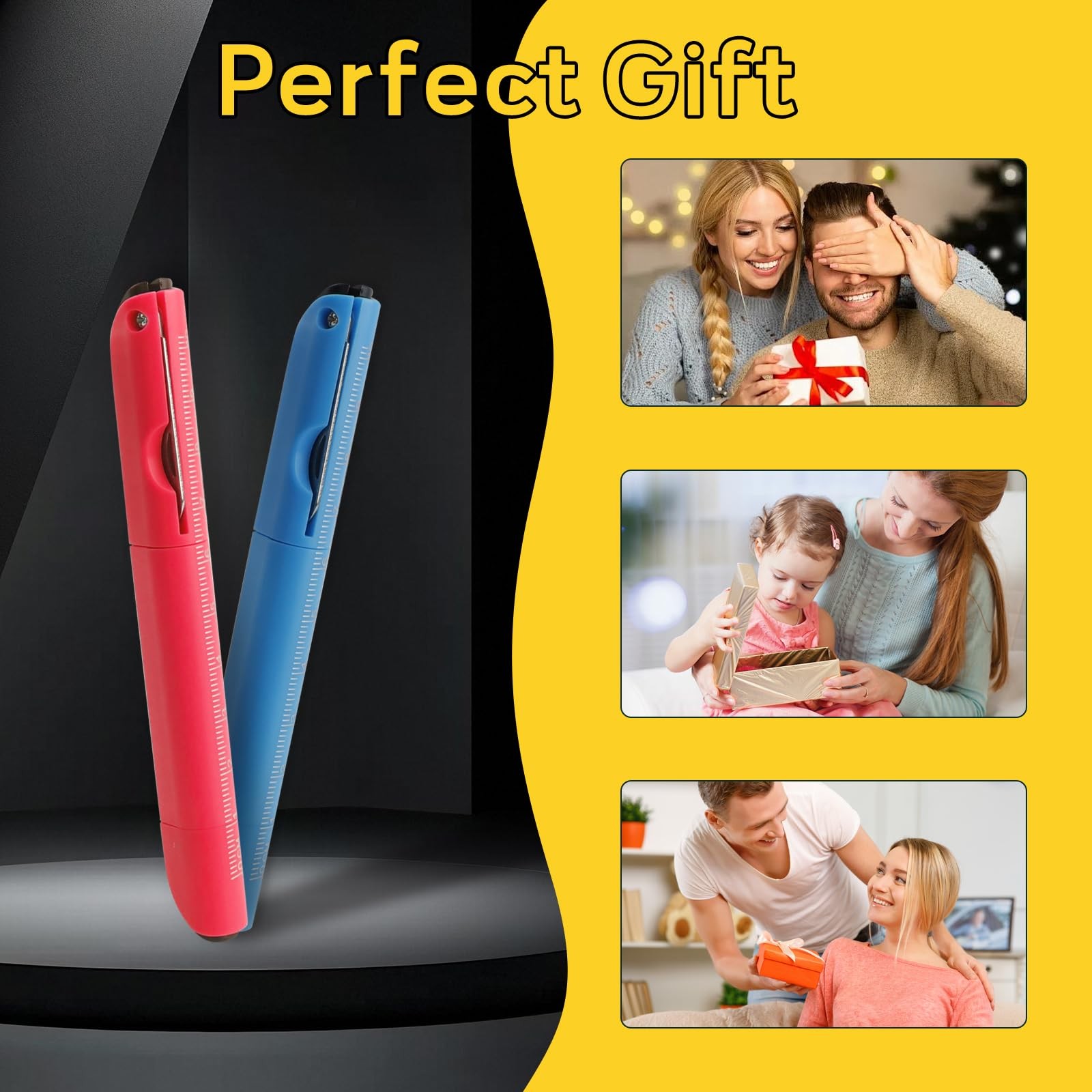 JINGIHE 4 Pcs Multitool Pen Set with Scissors Art Knife Ruler, 4-in-1 Utility…