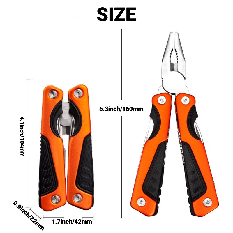 Stainless Steel Outdoor Multi Tool Pliers Camping Folding Knife Gifts For Men