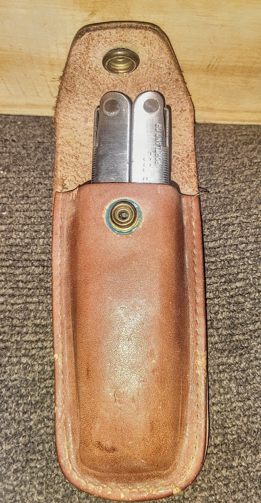Original Vtg Leatherman Super Tool Pat. Pending w/leather Sheath #0201 CLEAN ++