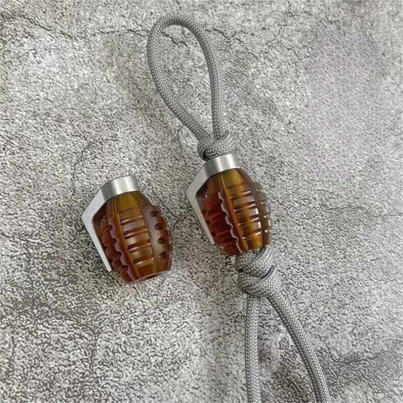 Titanium Ultem PEI Knife Lanyard Bead Paracord Pendant EDC Keychain Charm DIY