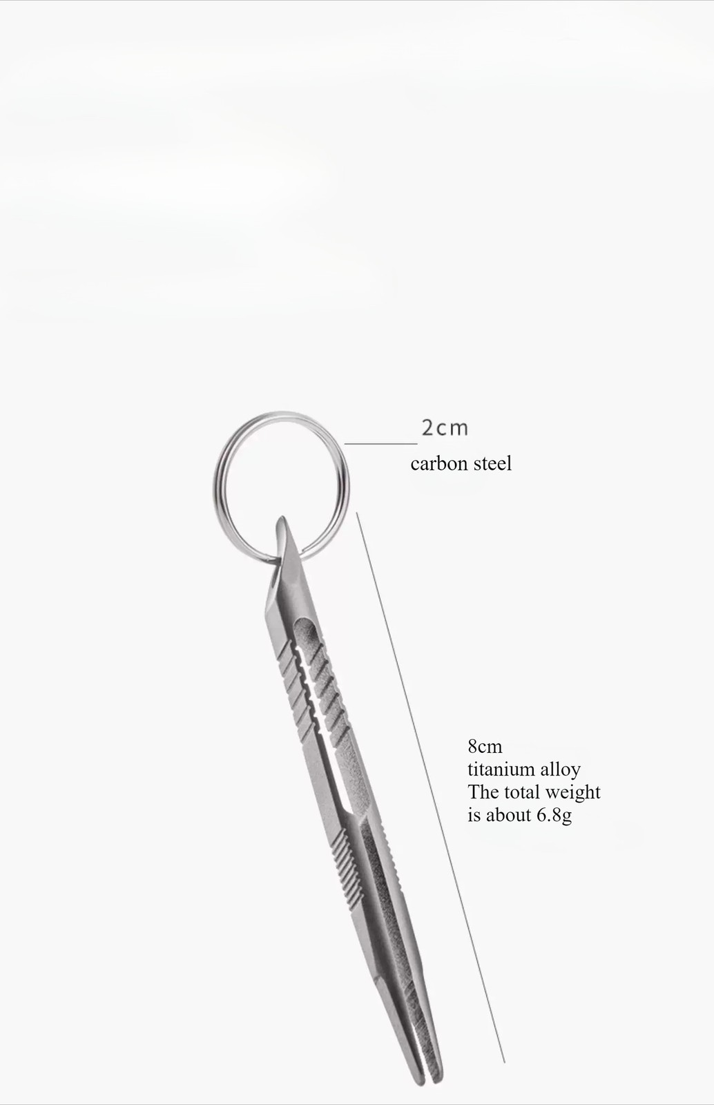 Mini Lightweight Titanium Alloy Keychain Tweezers Pry Bar Portable Outdoor EDC