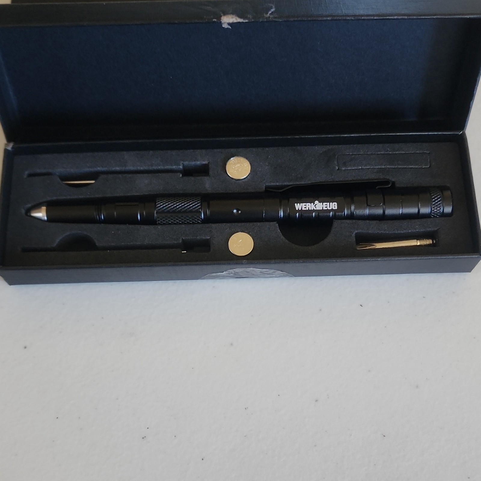 WERKZEUG Black Multi-Tool Pen Ergonomic Handle with Flashlight & Bottle Opener