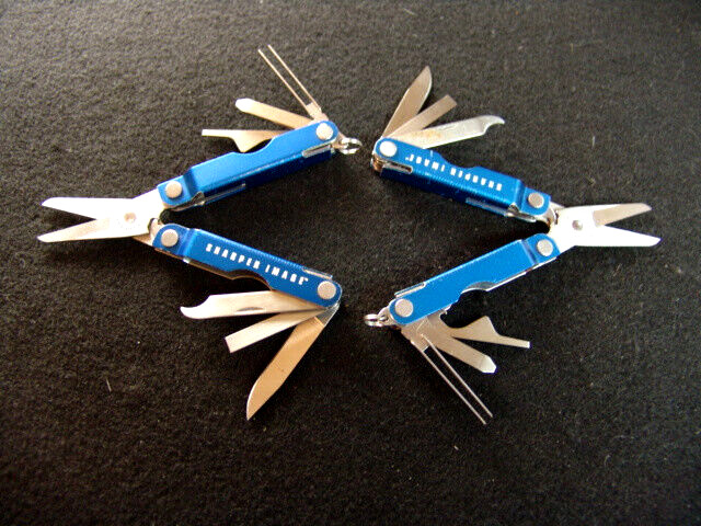 LEATHERMAN MICRA MULTI TOOLS-BLUE-SHARPER IMAGE-PRE OWNED-EXCELLENT-LOT OF 2