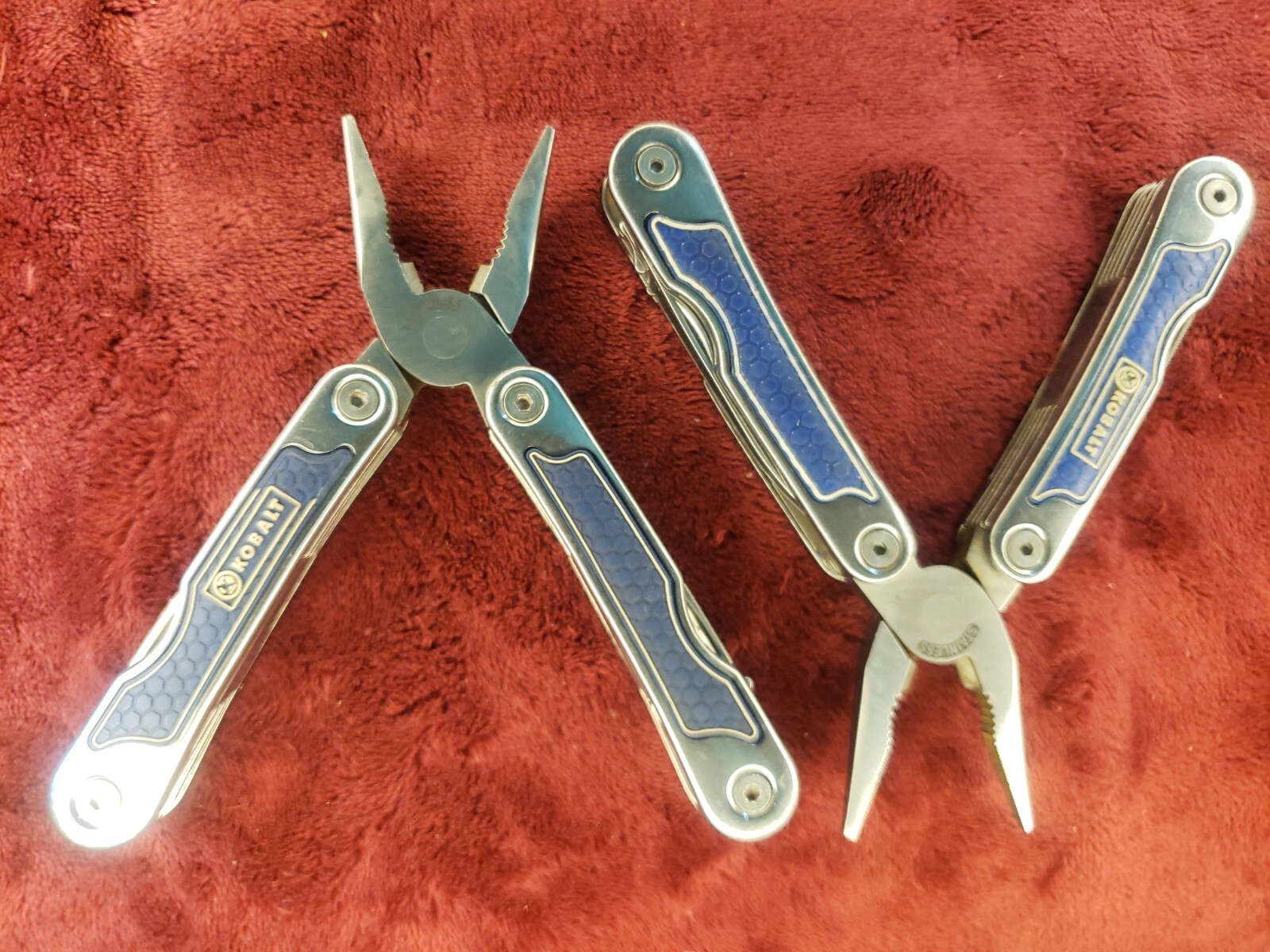 Lot of 2 Kobalt Blue Mini Multi Tool Knife