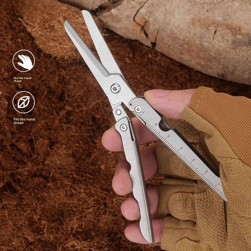 Portable Folding Stainless Steel Scissors Outdoor Camping Fishing Survival Tool