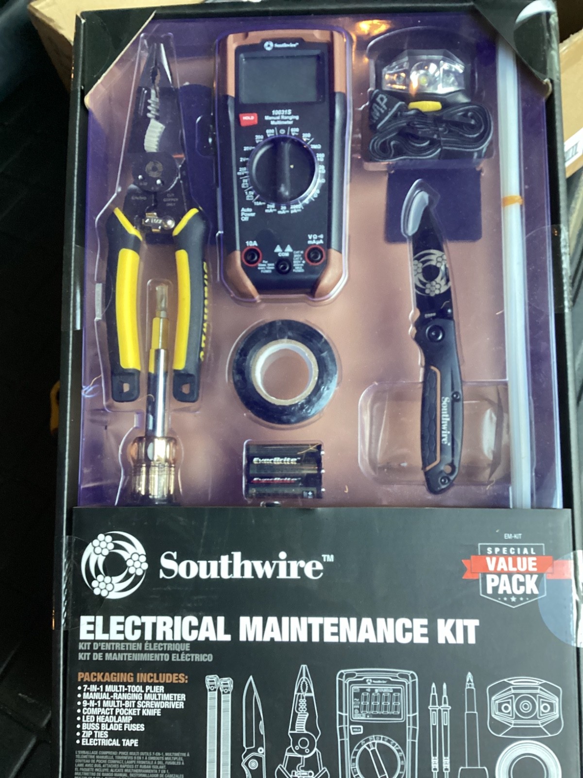 Electrical Maintenance Tool Kit including Multi-Tool Pliers, Multimeter & more!