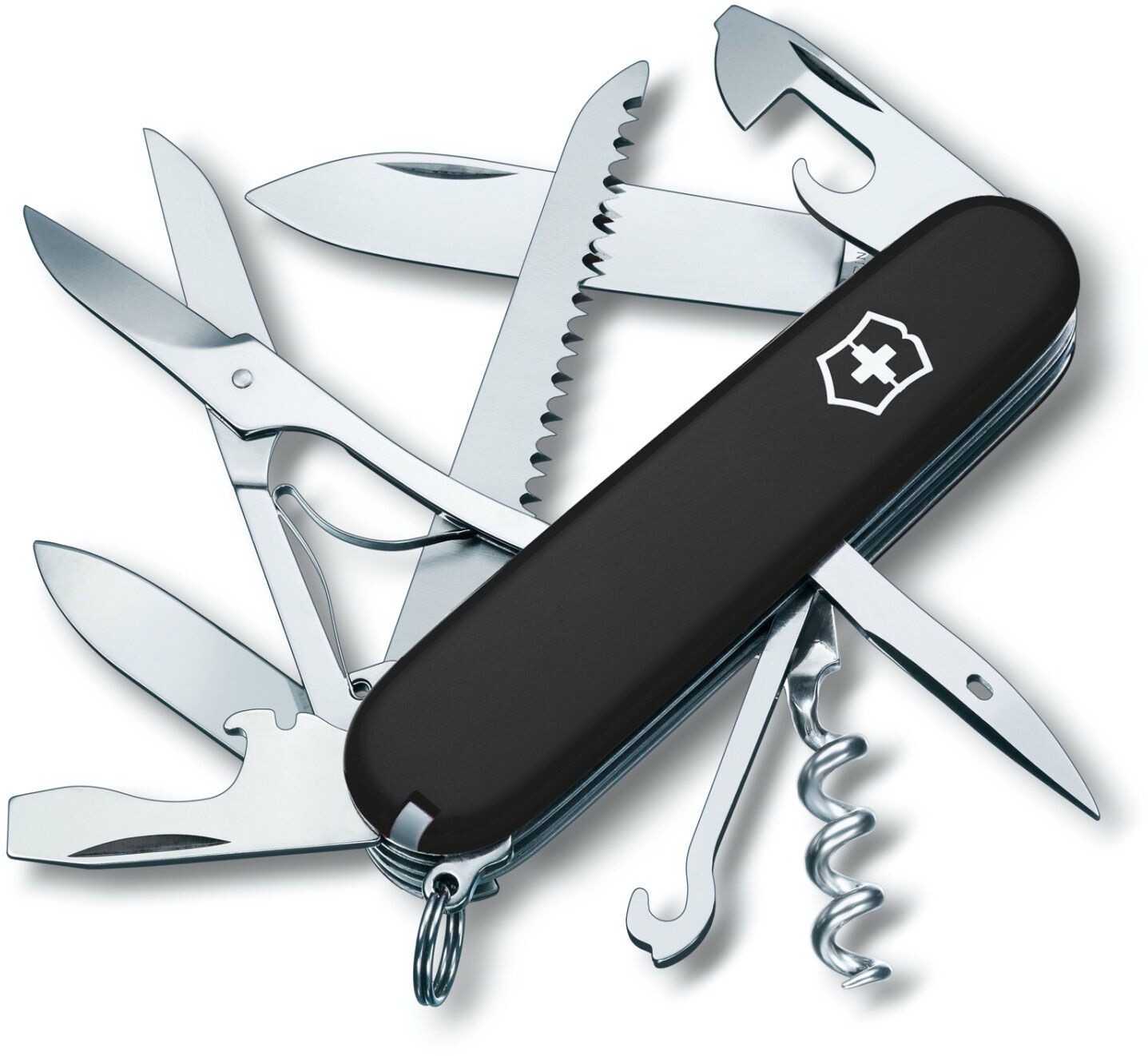 Swiss Army Original Knife Black Huntsman, 15 Functions Victorinox 1.3713.3 NIB