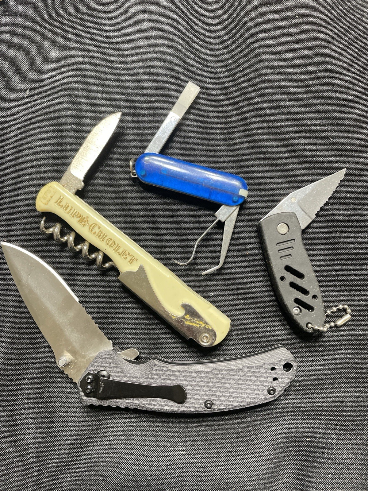 Lot of 4 Pocket Knives & Multi Tools – Folding, Avon Tool, Corkscrew