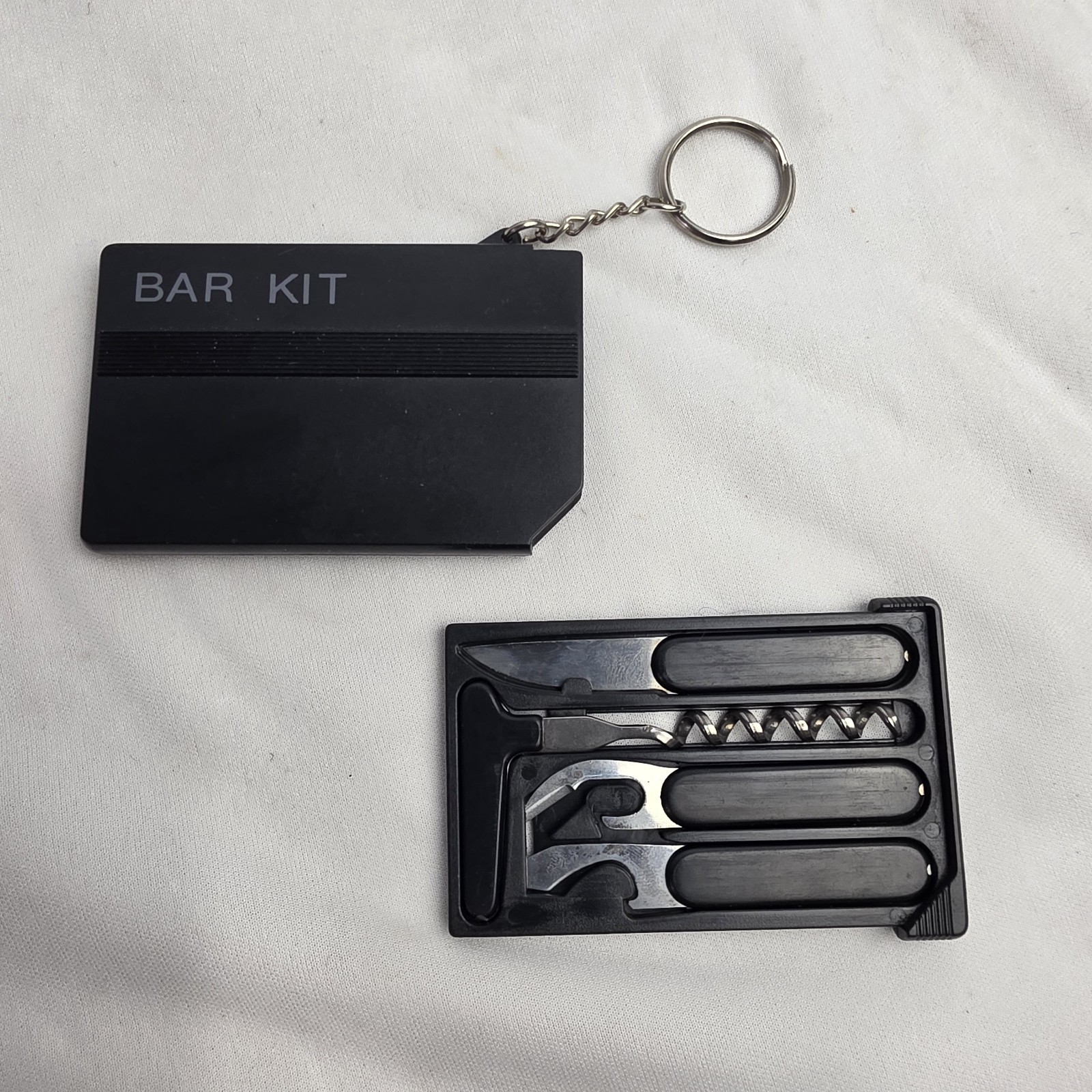 Miniature Keychain Bar Tool Set Knife Corkscrew Bottle Opener Pocket Travel Size