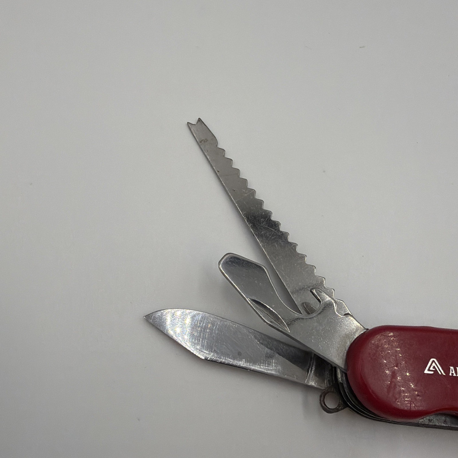 ALLTRADE Red Multi-Tool Knife Saw Corkscrew Stainless Steel Blade Camping