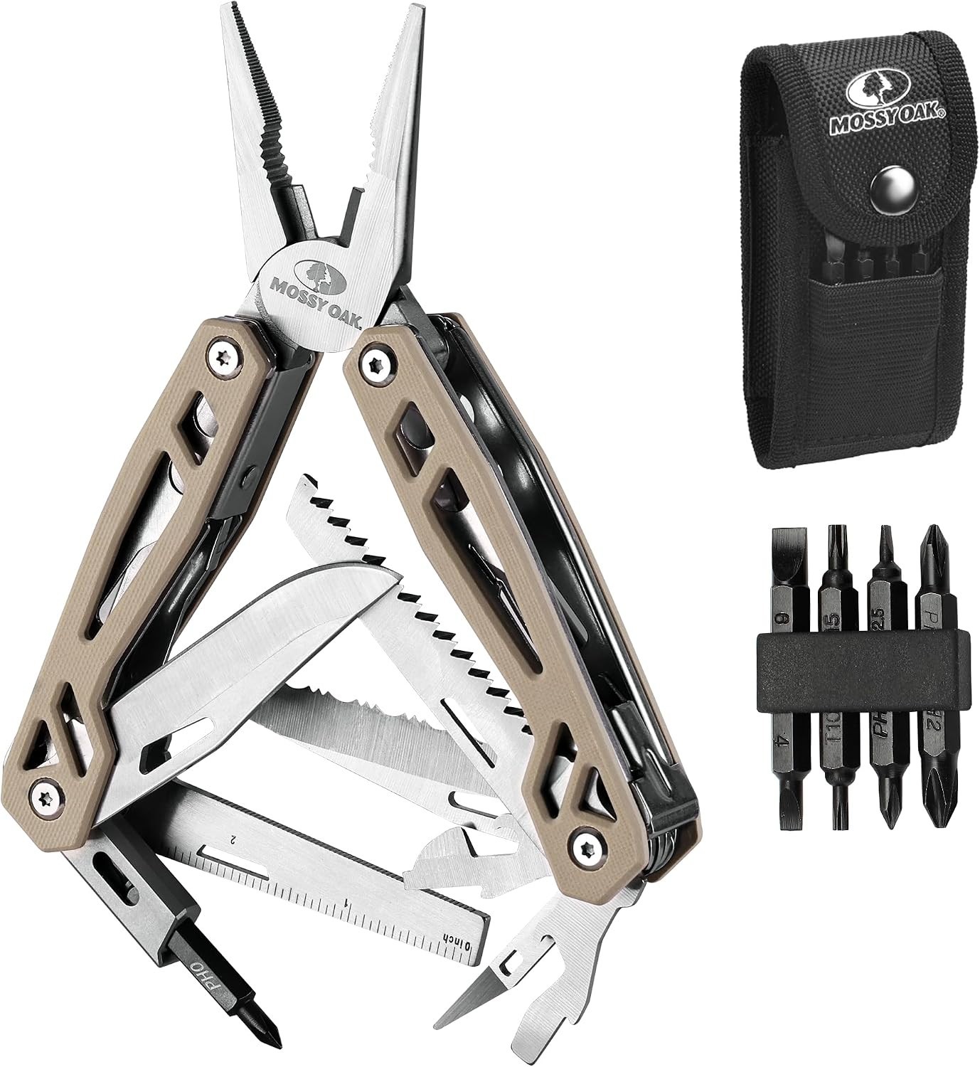 All-in-One 22-in-1 Multitool with Desert Steel Handle for Outdoor Excursions