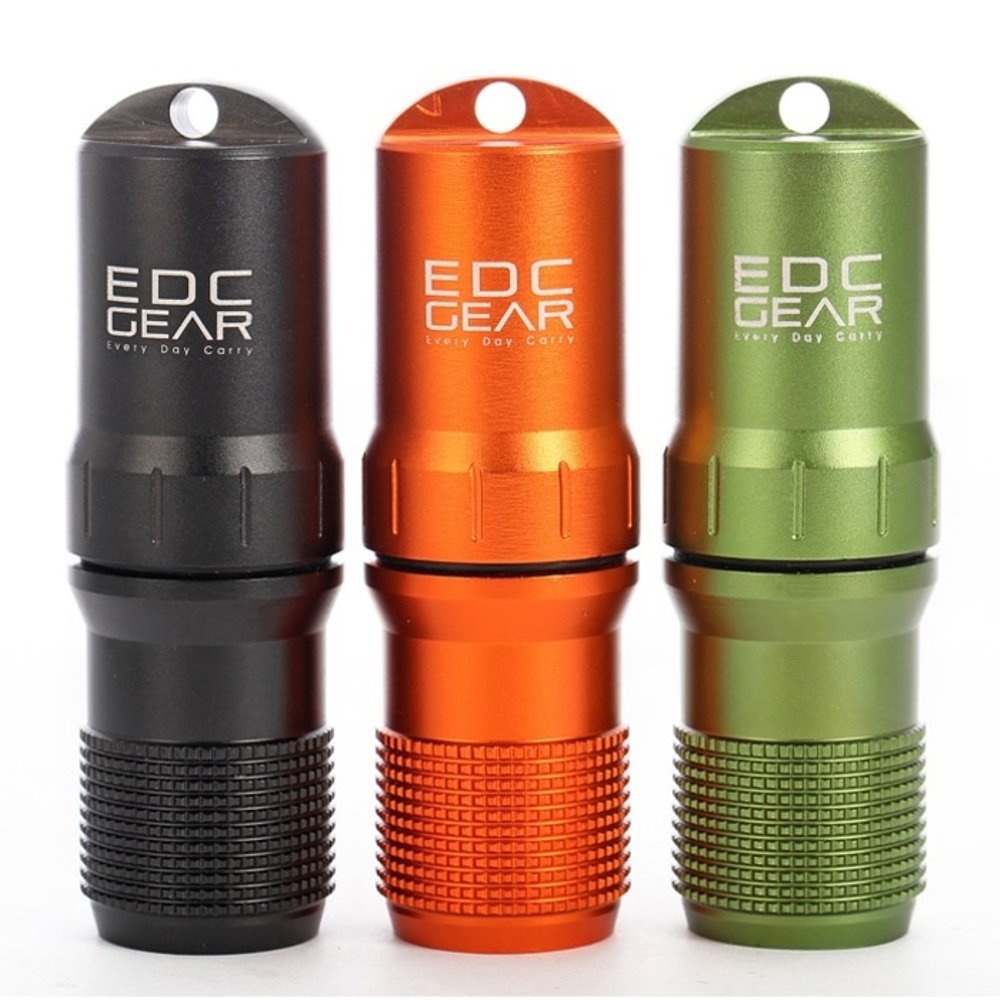 Keychain Aluminum EDC Waterproof CNC Survival Pill/Match Case Box Container Lid
