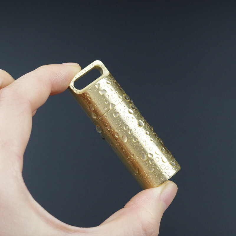 3PCS Solid Brass Pill Container Case Holder Organizer EDC Waterproof Storage Box