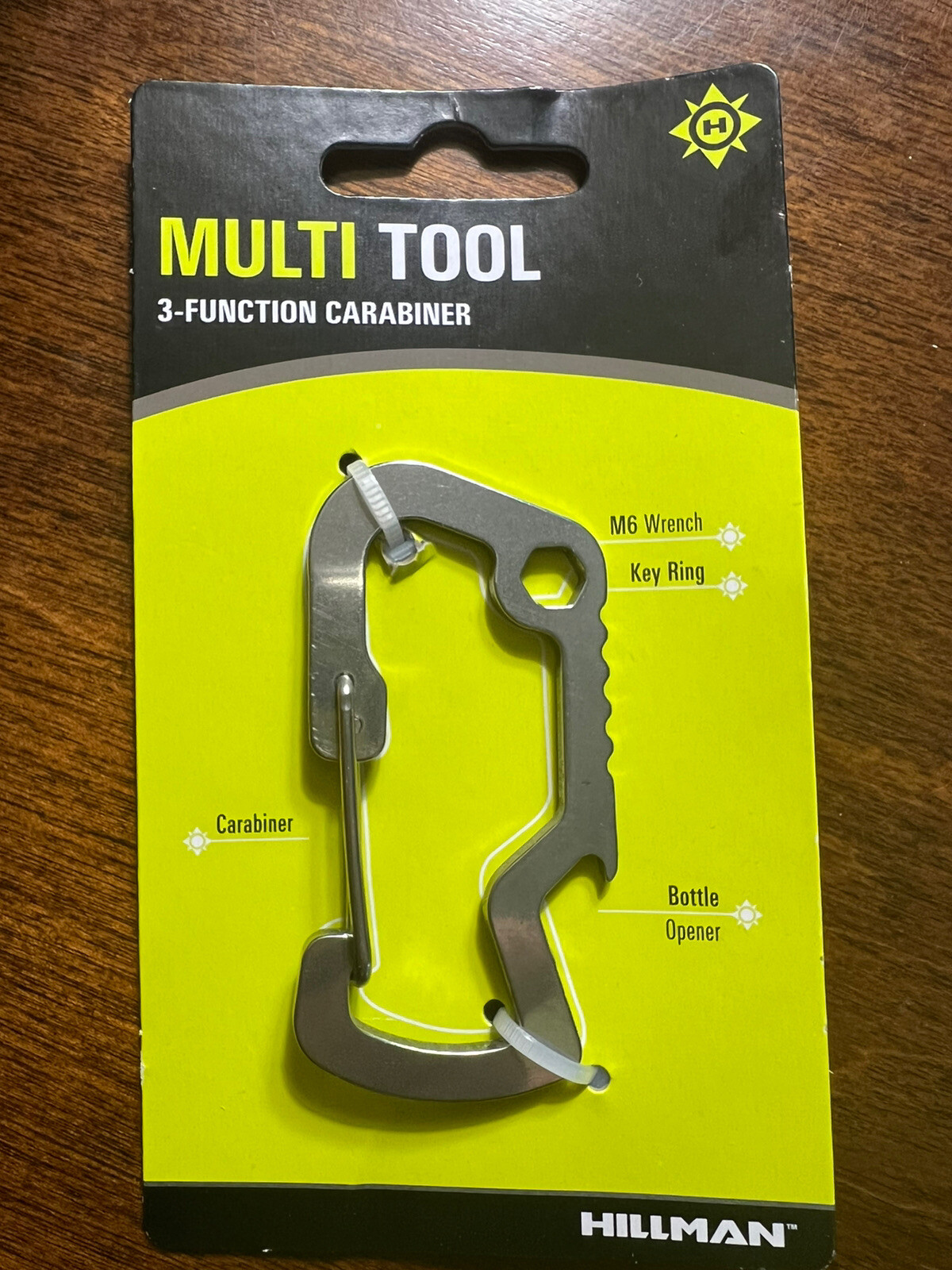 WOW! 3 Hillman MULTI TOOL 3 Function Carabiner CHROME STEEL & Fast Free Ship!