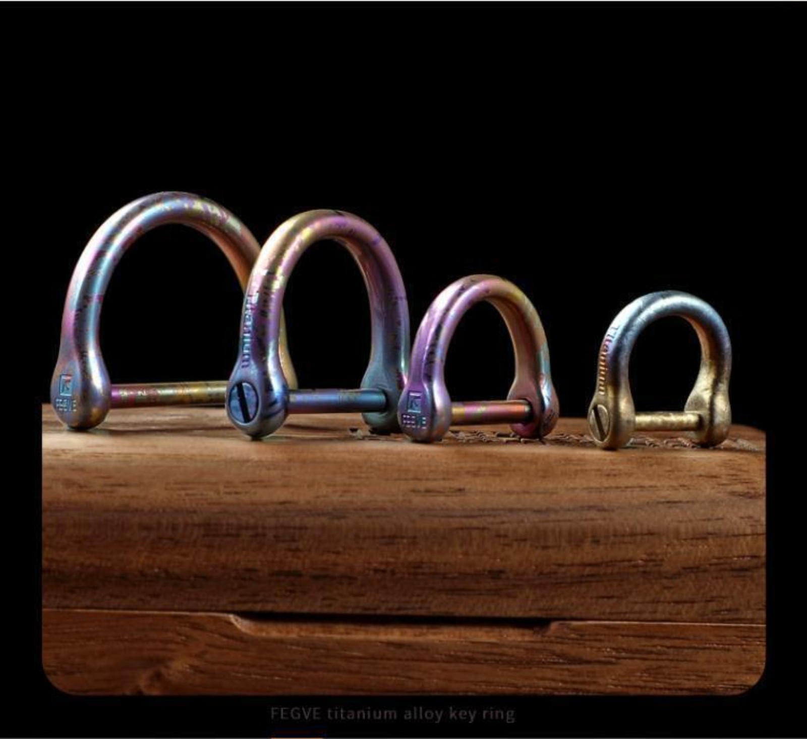 Titanium D Key Ring Screw Shackle Car Fob Holder Keychain Horseshoe Buckle Clasp