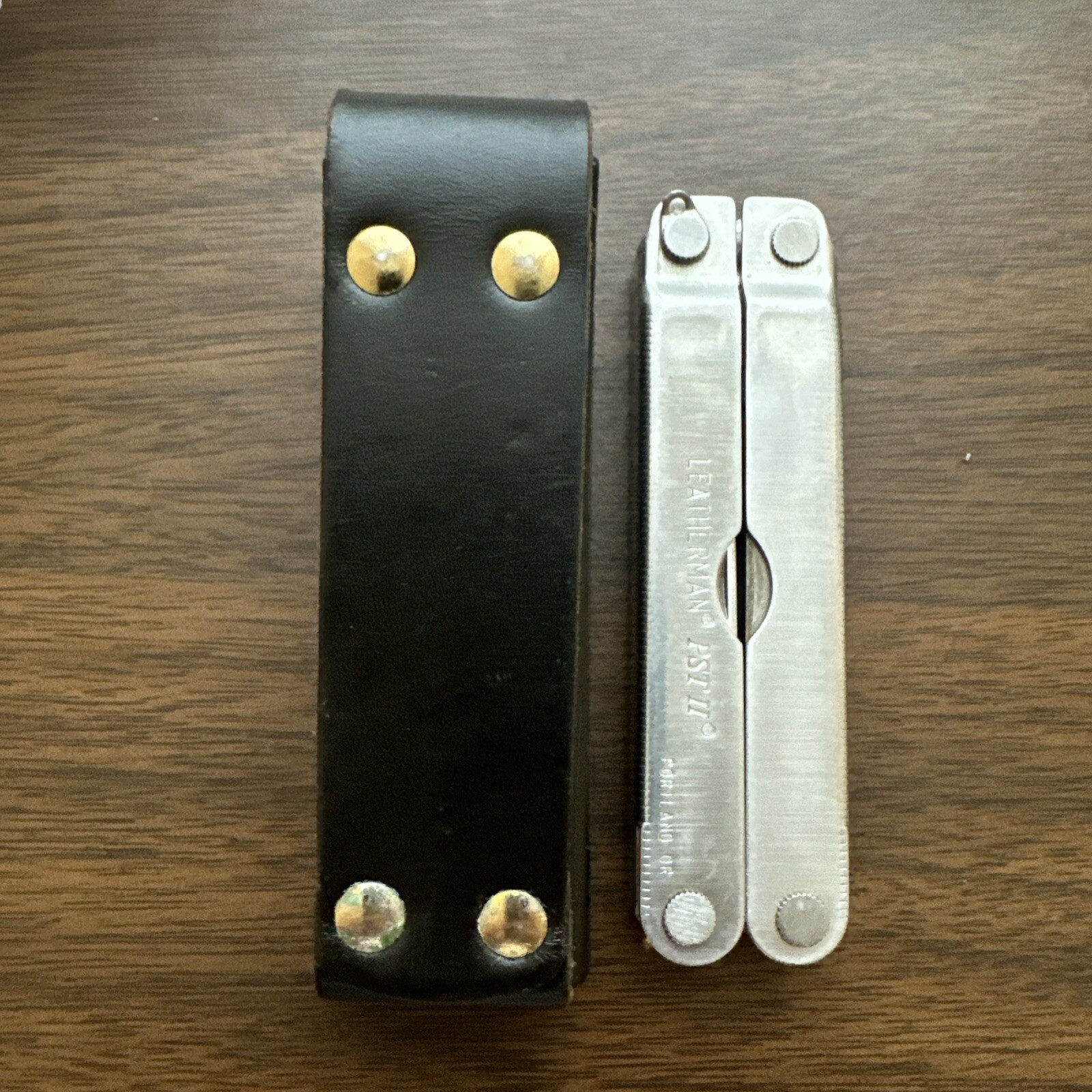 2002 “Siemens” Leatherman PST II Leather Sheath, Scissors, fish hook file, combo