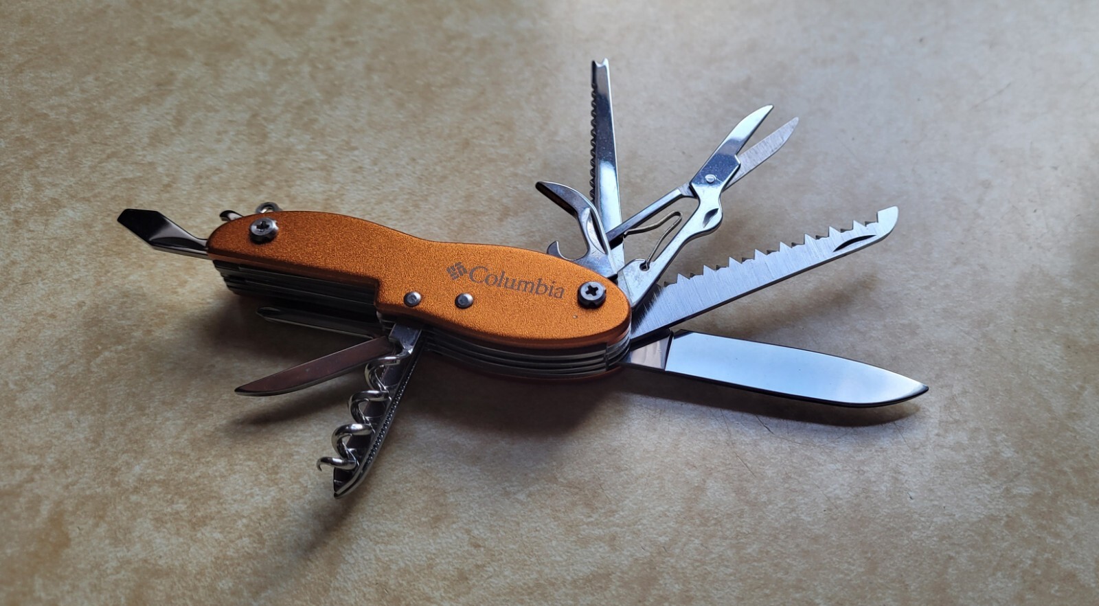 Orange Columbia Multi Tool Knife 3 5/8″ Long