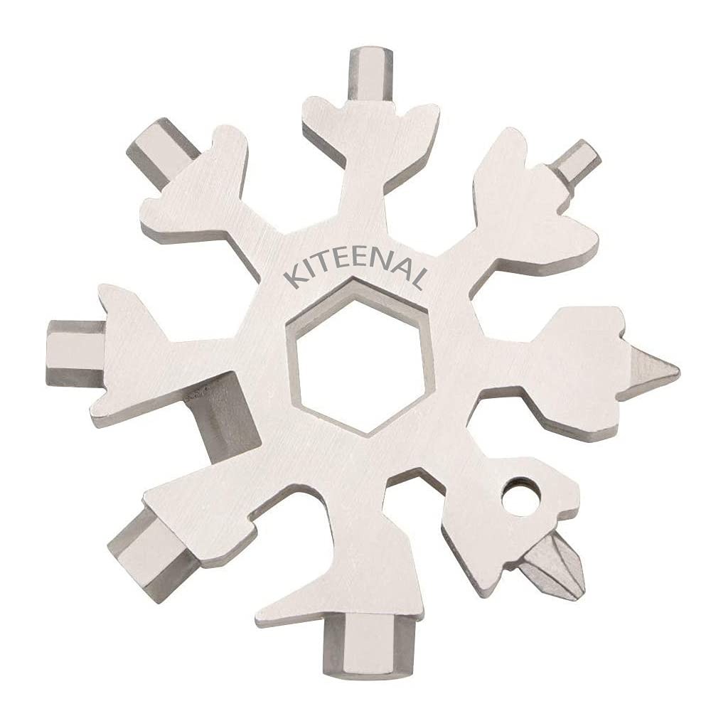 Snowflake Multi-Tool – 19-in-1 Stainless Steel Snowflake Tool with Keychain, …