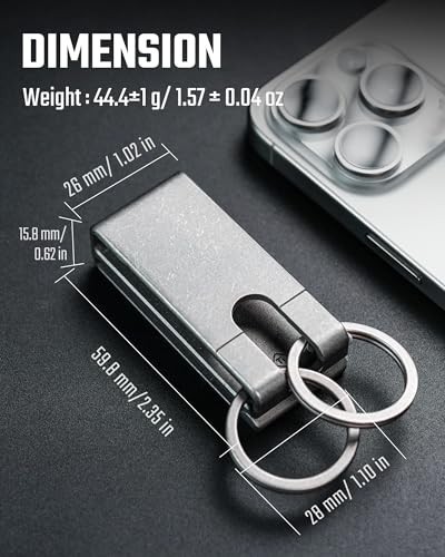 Titanium EDC Keychain Clip – One-Piece Quick-Access Key Holder for MOLLE & Belts