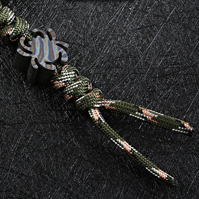 Hot Titanium Alloy EDC Key Pendant Bead Lanyard Parachute Cord DIY Necklace Head