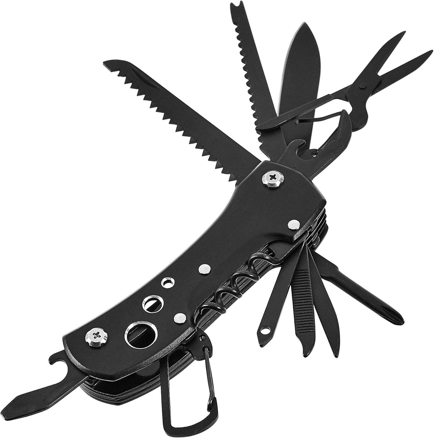 15-in-1 Stainless Steel Multitool Pocket Knife with Sheath for Hiking, Campin…