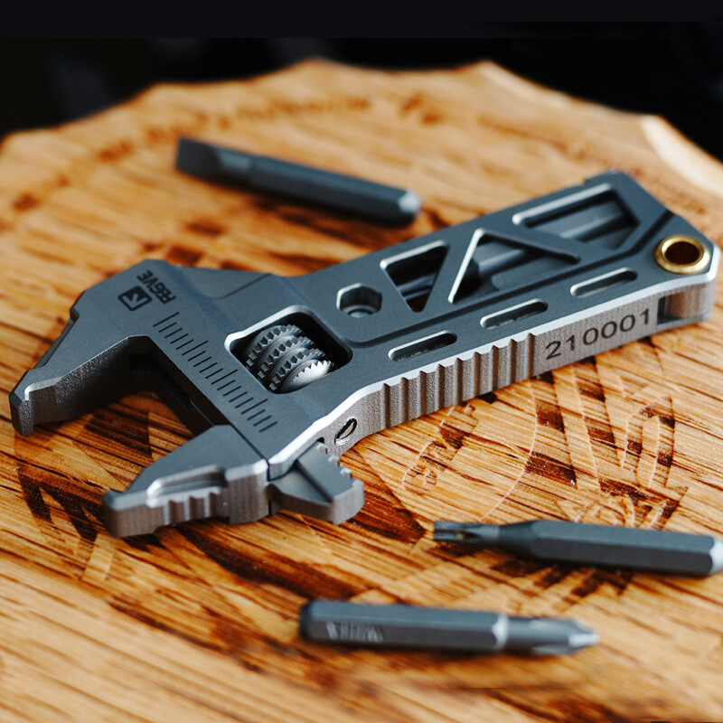 EDC Alloy Multi Tools Adjustable Wrench Pocket Outdoor Camping Keychain
