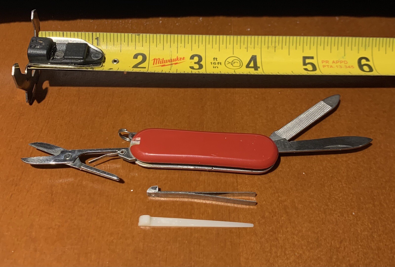 Vintage Keychain Multi Function Knife Scissors File Toothpick Tweezer New in Pkg