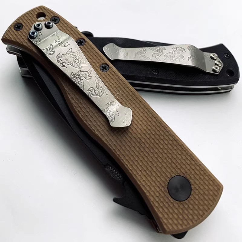 Titanium Koi CNC Pocket Clip for Emerson Benchmade ZT Knife DIY Replacement