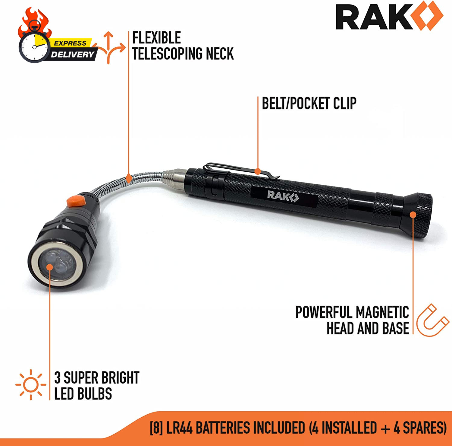 Magnetic Pickup Tool Gifts for Men – Telescoping Magnet with LED Flashlight and