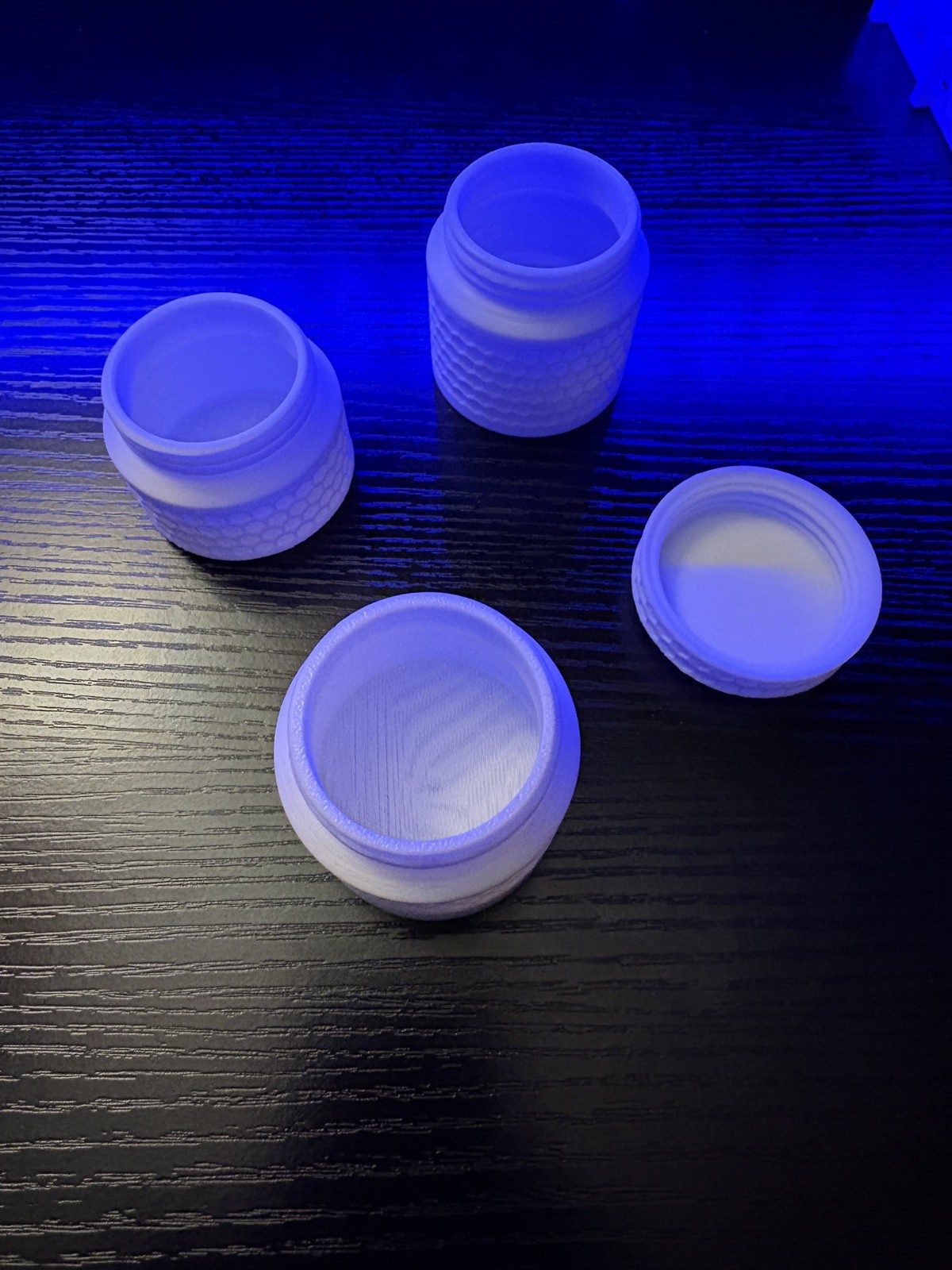 7 pc white 3-D printed PLA Every Day Carry samples, utilities and supplement kit