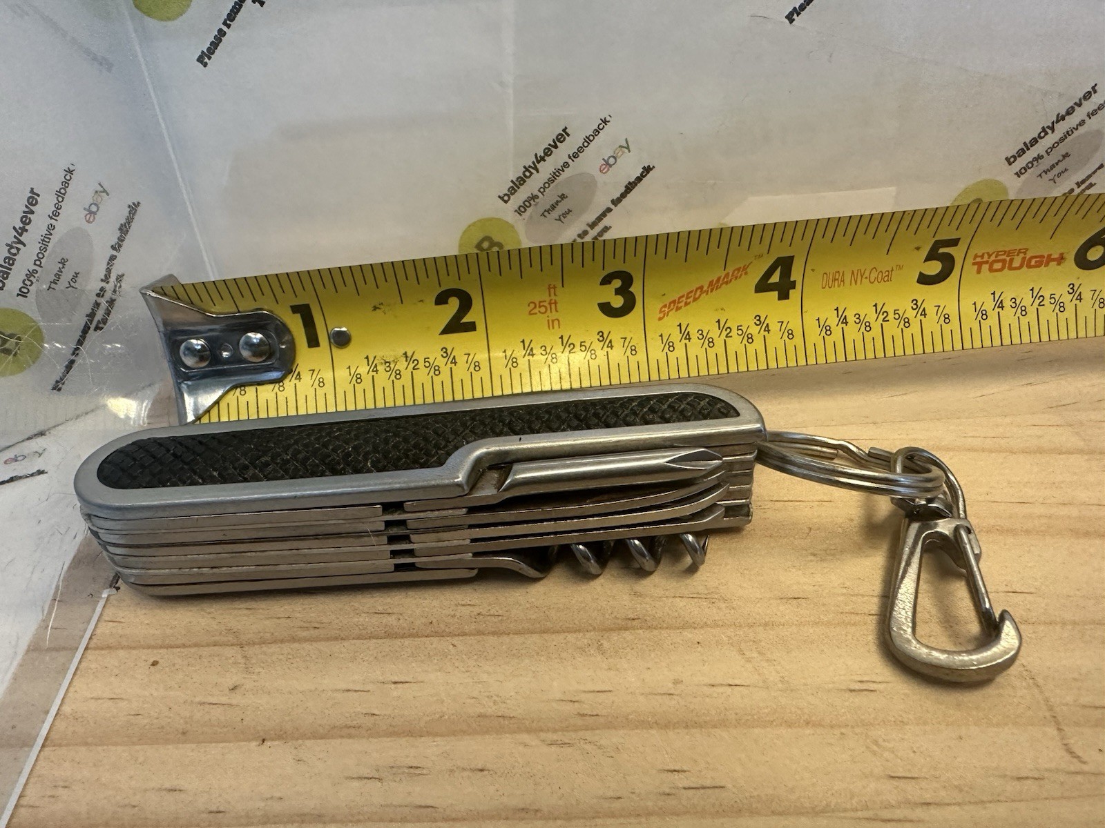 Rubber Handle 11 in 1 Multitool Key Chain 3.25” Closed